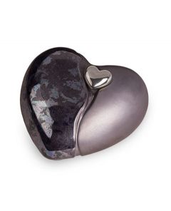 Miniurna ceramica 'Corazón' con corazón plateado magnético extra