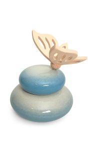 Urna incineración niño con mariposa de madera
