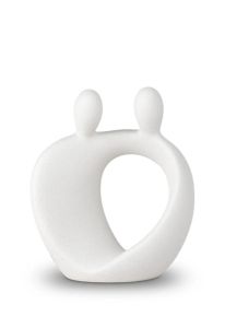 Mini urna cenizas ceramica 'Familia' blanco