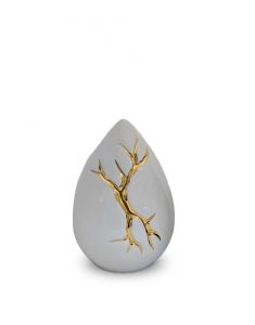 Mini urna funeraria de lágrima 'Kintsugi' blanco