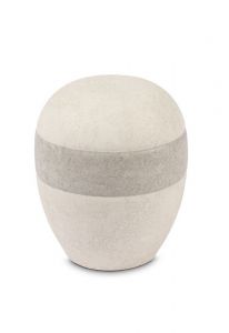 Mini urna funeraria porcelana 'Planeta' crema-tortora