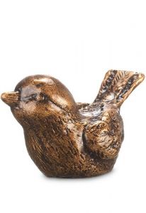 Escultura conmemorativa de pajarito sentado – hecha de bronce