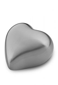 Mini urna latón corazón plata opaca