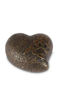 Miniurna bronce corazón 'Tus huellas en mi corazón'