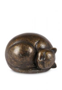 Miniurna bronce gato 'Descansa en paz'