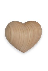 Mini urna para cenizas corazón de madera de cereza