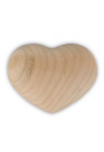 Mini urna para cenizas corazón de madera de cereza