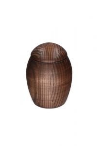 Mini urna funeraria madera de roble rústico