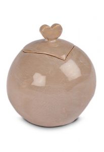 Mini urna para cenizas cerámica café marrón 'Love' con corazón