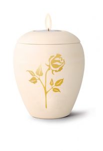 Miniurna ceramica con vela 'Rosa'