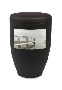 Urna fotográfica de acero con imagen personalizada - negra