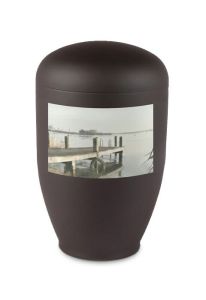 Urna fotográfica de acero con imagen personalizada - negra