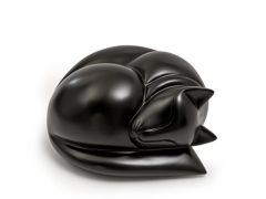 Urna para gato «Gato dormido» negra