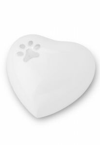 Urna mascota 'Corazón' con huella blanca