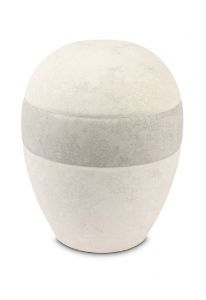Urna funeraria porcelana 'Planeta' crema-tortora