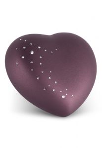 Miniurna ceramica corazón con cristal Swarovski (tamaños y colores diferentes)