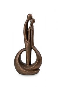 Urna funeraria de cerámica de arte 'Forever means a lot' | bronce y gris-plata