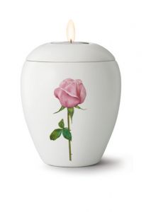 Miniurna ceramica con vela 'Rosa'