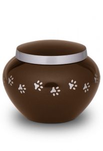 Urna mascota marrón con huellas | grande