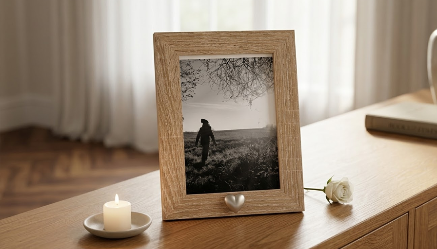 Urnas con marco de fotos, un recuerdo personal en imagen